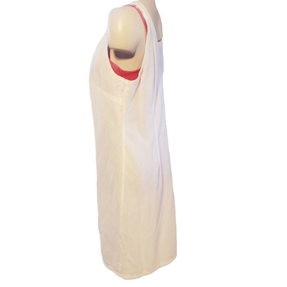 I.N. Studio Sleeveless Midi Dress S 16 White lined Trapeze 100% Cotton Shell - Picture 2 of 6